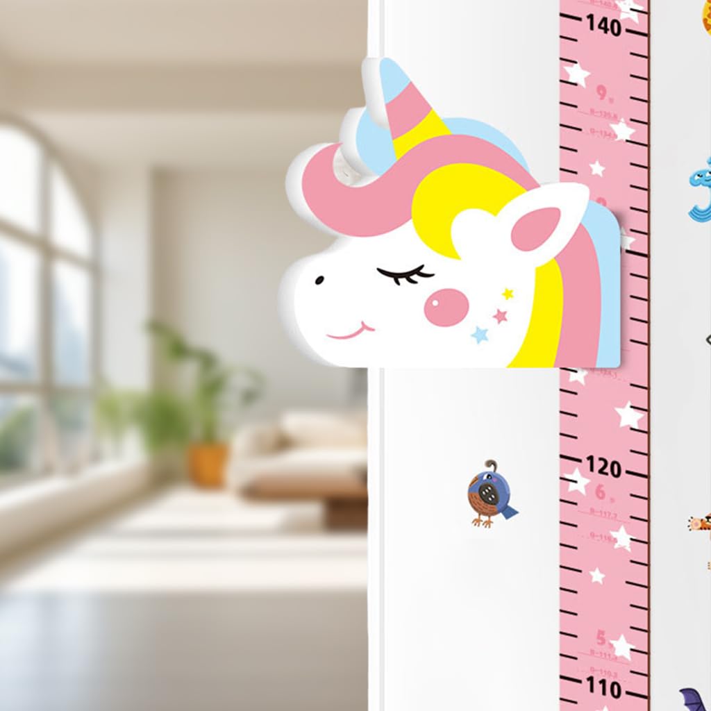 PATPAT Height Growth Chart for Kids Room 70-180cm Height Ruler with Magnetic Cartoon Pink Unicorn Marker Height Growth Chart Kids Room Decor PATPAT Height Growth Chart for Kids Room 70-180cm Height Ruler with Magnetic Cartoon Pink Unicorn Marker Height Growth Chart Kids Room Decor